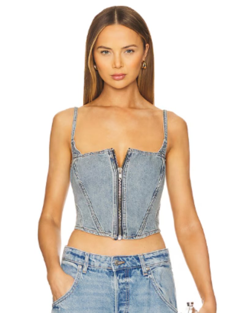 Good American Size 2xl Denim Bustier In Indigo